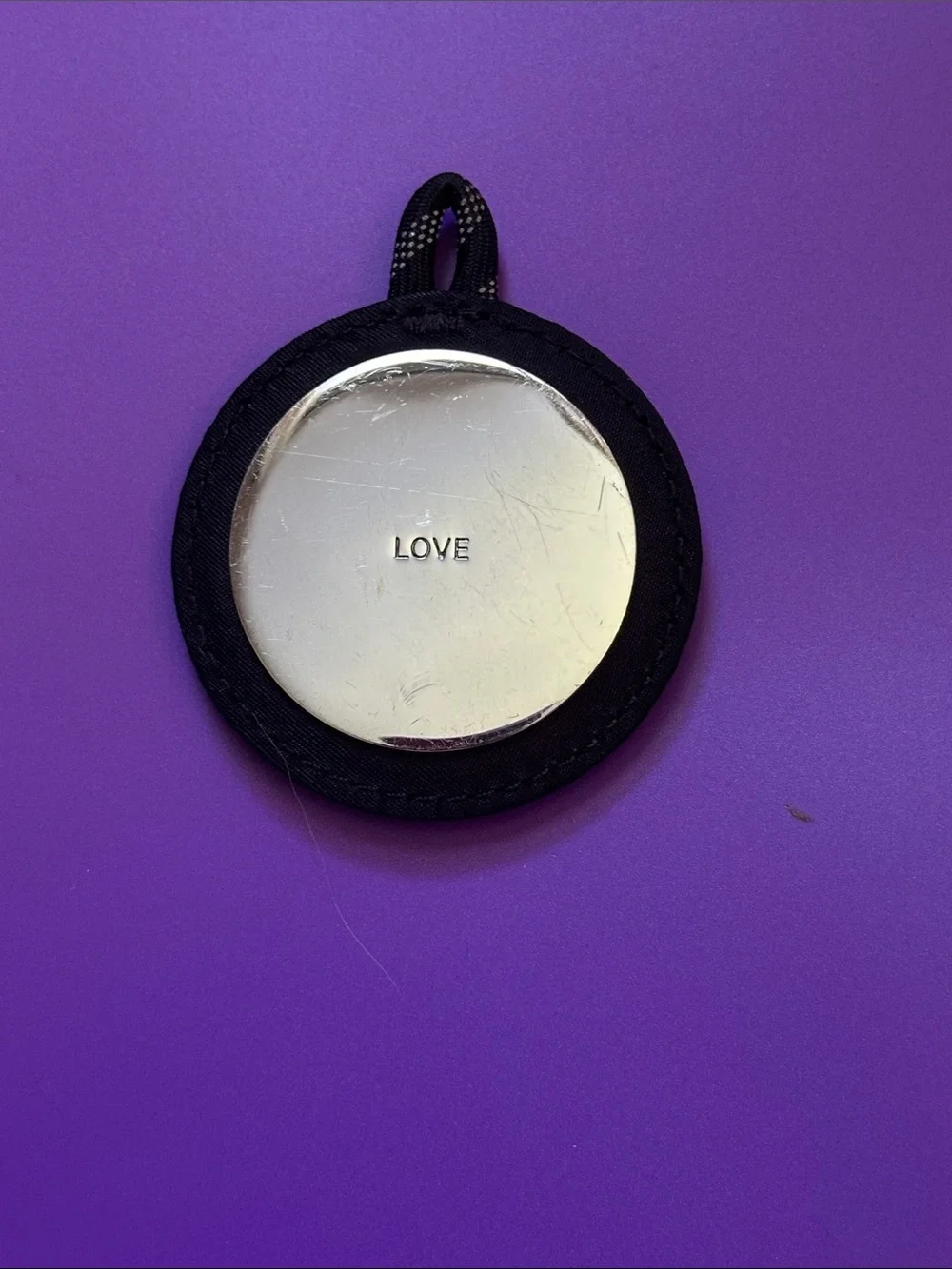 Lululemon Black and Gold Love Keychain